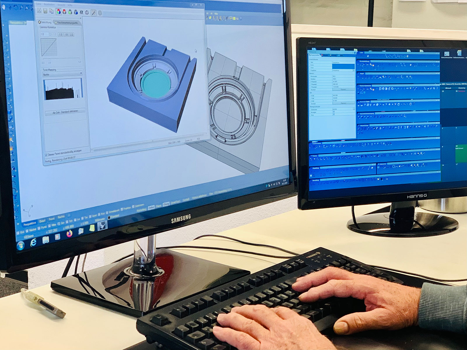 Aluminiumgussteile werden geschliffen und poliert